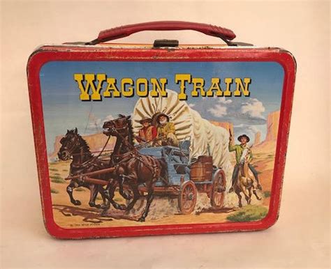 wagon train metal lunch box|Wagon Train Lunch Box for sale .